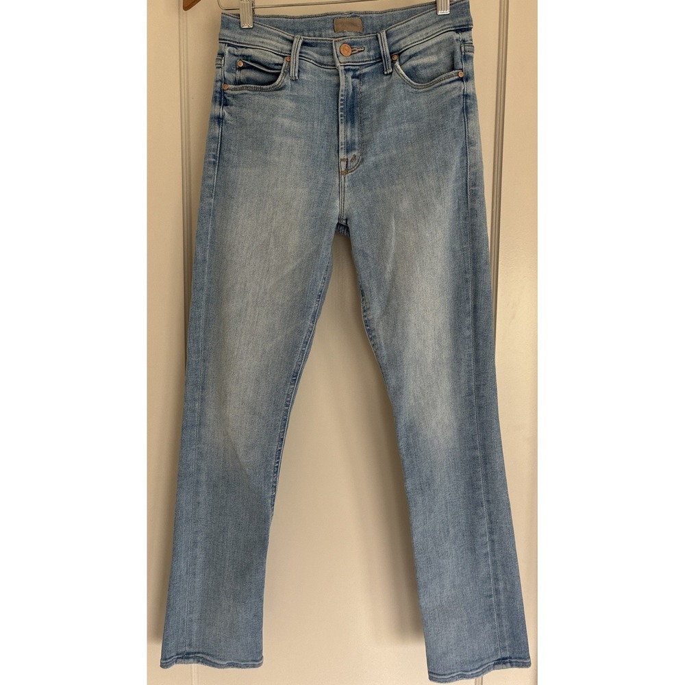 Women's Mother Mid Rise Dazzler Flood Ankle Jeans 27. Sweet Petals Wash